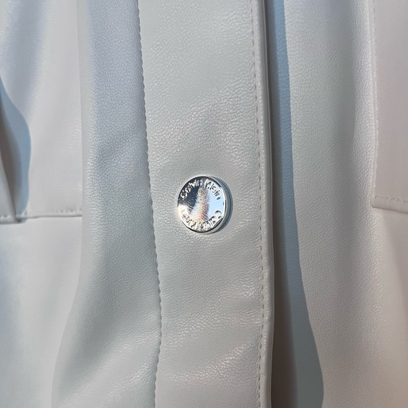 🌹Calvin Klein Tie Waist Belted Faux-leather Jacket - Picture 6 of 14